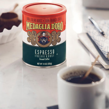 Medaglia D Oro Italian Roast Espresso Style Ground Coffee, 10 Ounces (Pack of 12)