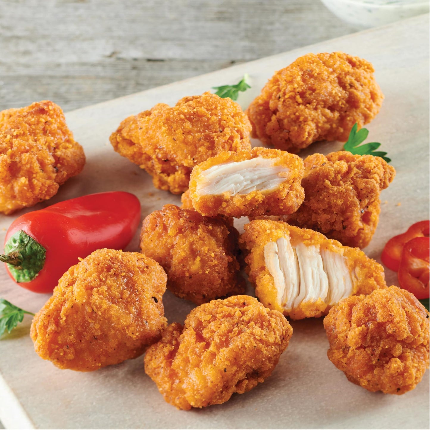 Just Bare Chicken Lightly Breaded Spicy Breast Bites | Fully Cooked |16 G Protein | Frozen | 1.50 LB