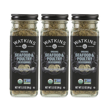 Watkins Gourmet Organic Spice Jar, Seafood & Poultry Seasoning, Jar 3.3 Ounce (Pack of 3)