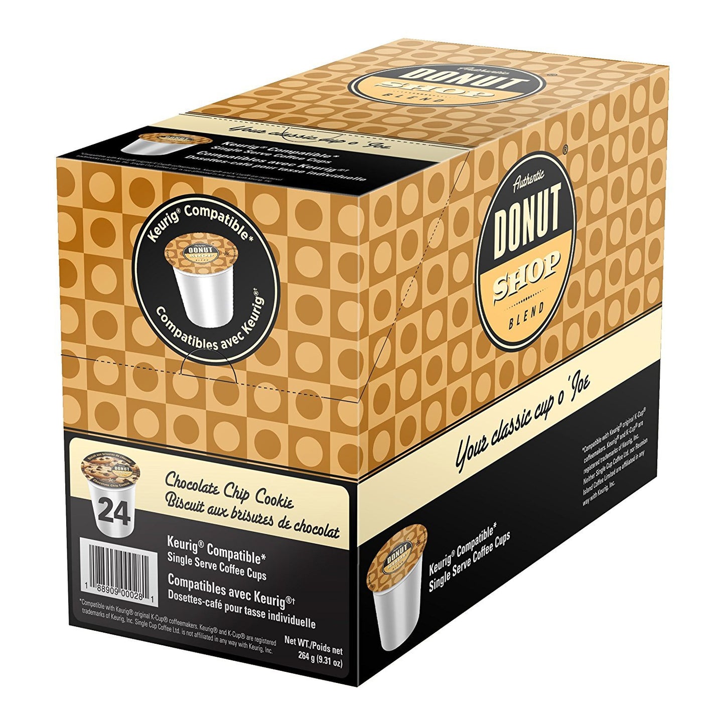 Authentic Donut Shop K-Cup Coffee, Chocolate Chip Cookie, 24 Count, Compatible with Keurig Brewers