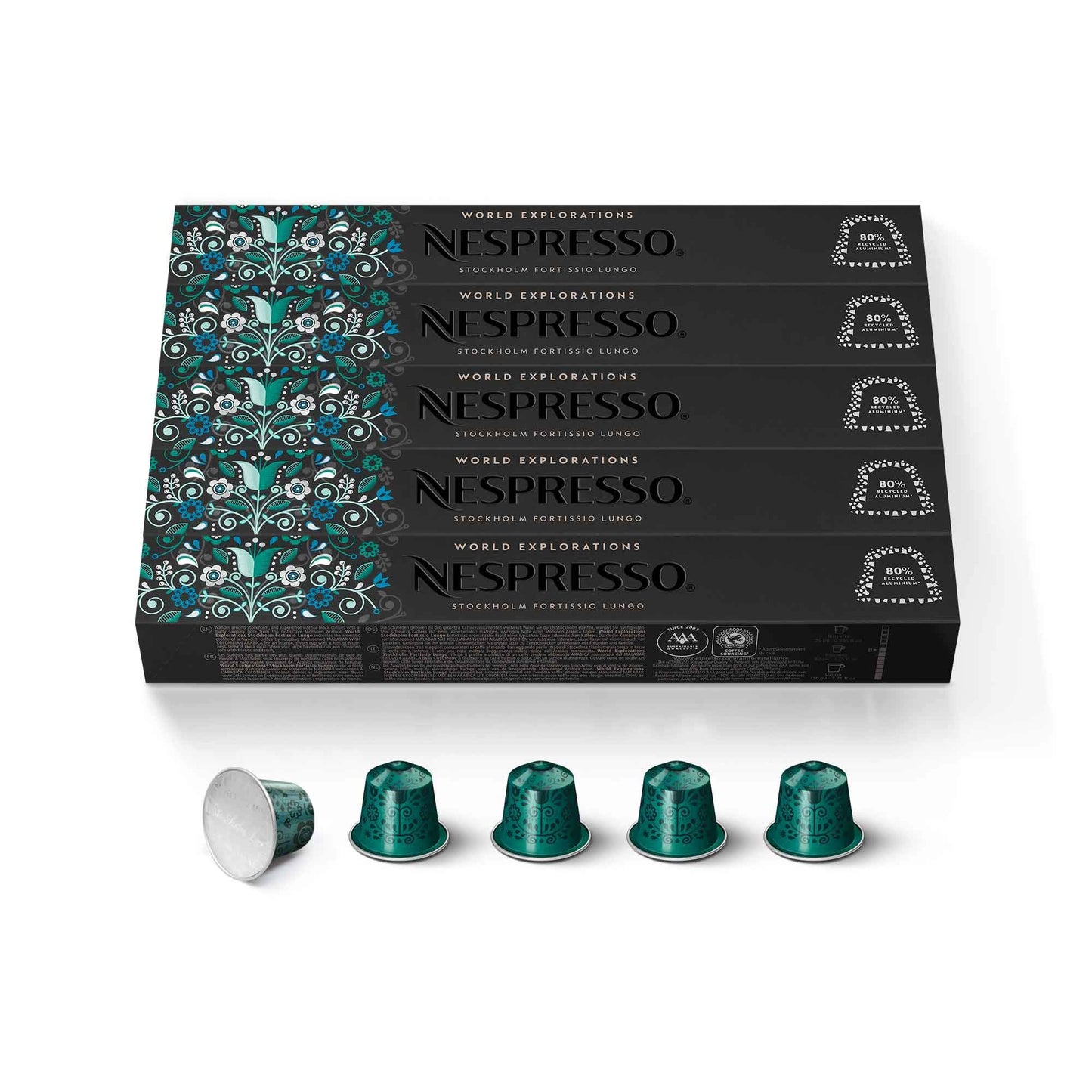 Nespresso Original Line Fortissio Lungo Dark Roast Coffee Pods, 50 Count