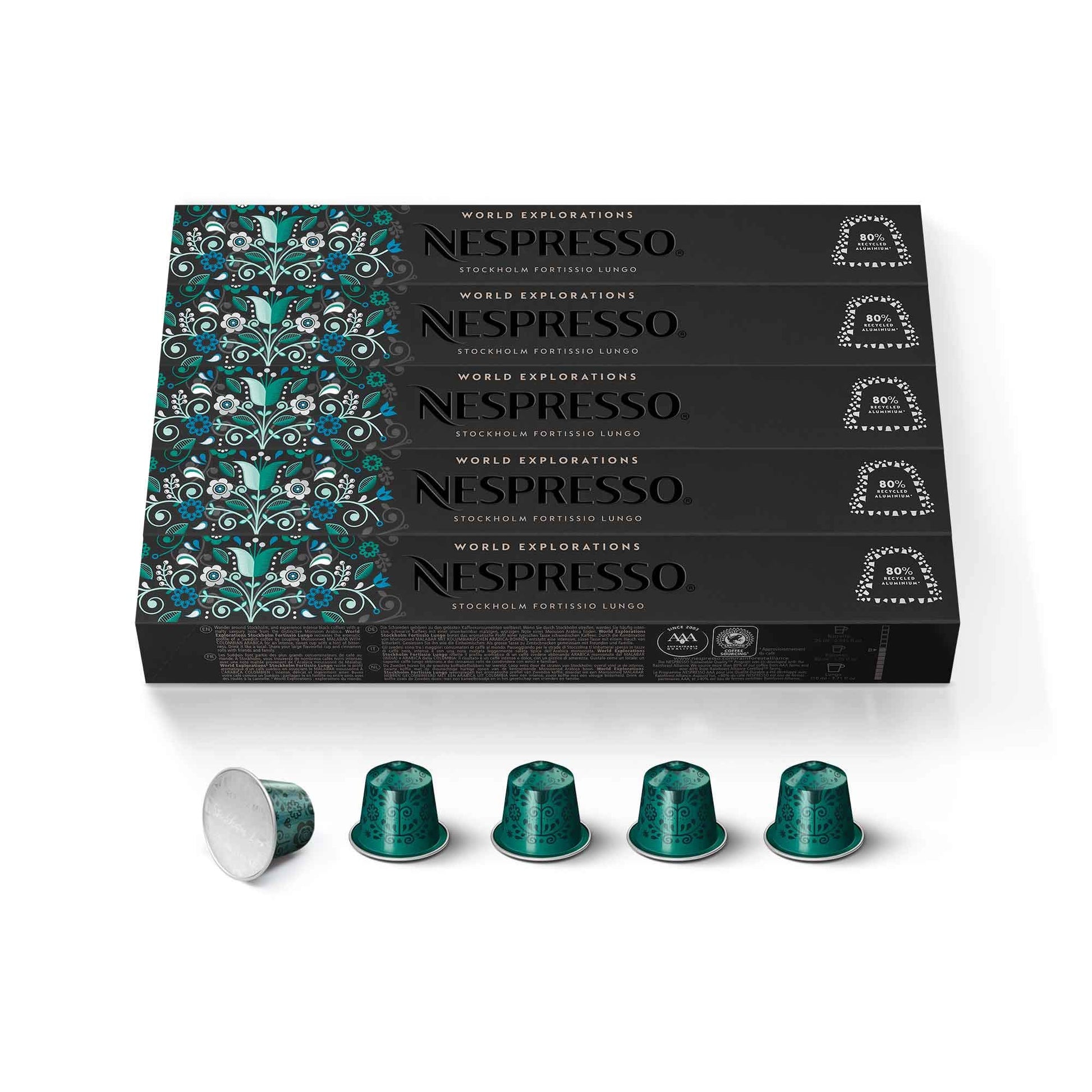 Nespresso Original Line Fortissio Lungo Dark Roast Coffee Pods, 50 Count