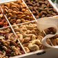 BONNIE AND POP Nut Gift Basket - Gourmet Snack Box in Reusable Wooden Crate, 6 Sections, White/Wood