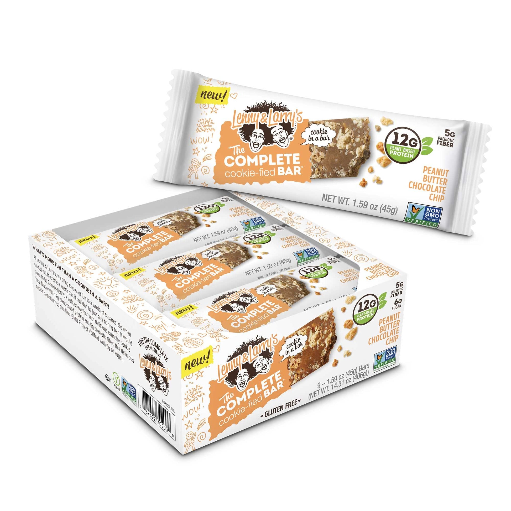 Lenny & Larrys Peanut Butter Chocolate Chip Cookie-Fied Bar, 1.59 Oz