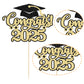 Gyufise 1Pcs Congrats 2025 Cake Topper Glitter Diploma Grad Cap Cake Pick Class Of 2025 Graduation Cake Decoration For 2025 Grad