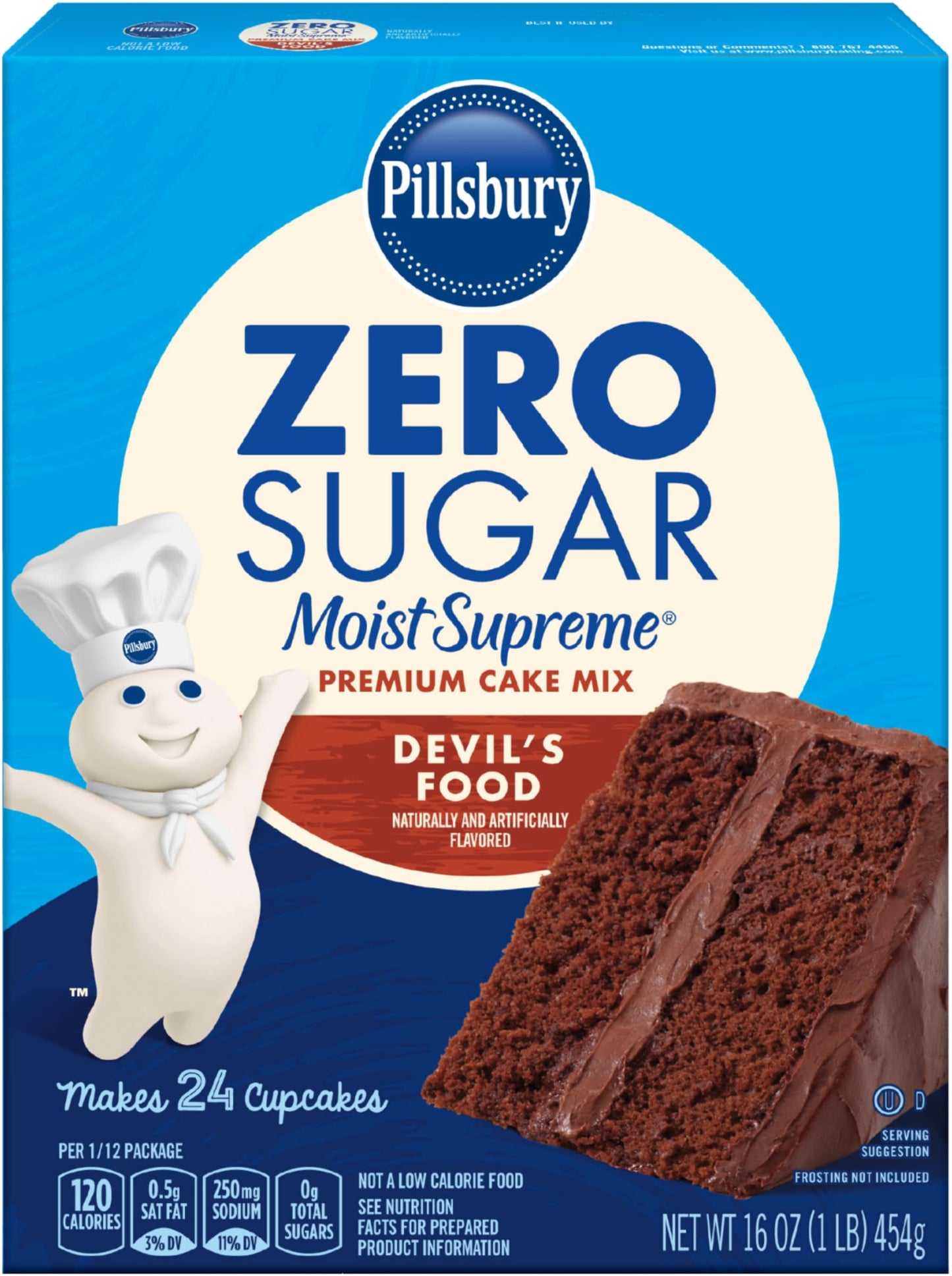 Pillsbury Moist Supreme Sugar Free Devil'S Food Cake Mix, 16 Oz. And Pillsbury Creamy Sugar Free Frosting Chocolate Fudge, 16 Oz5