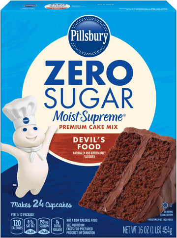 Pillsbury Moist Supreme Sugar Free Devil'S Food Cake Mix, 16 Oz. And Pillsbury Creamy Sugar Free Frosting Chocolate Fudge, 16 Oz5