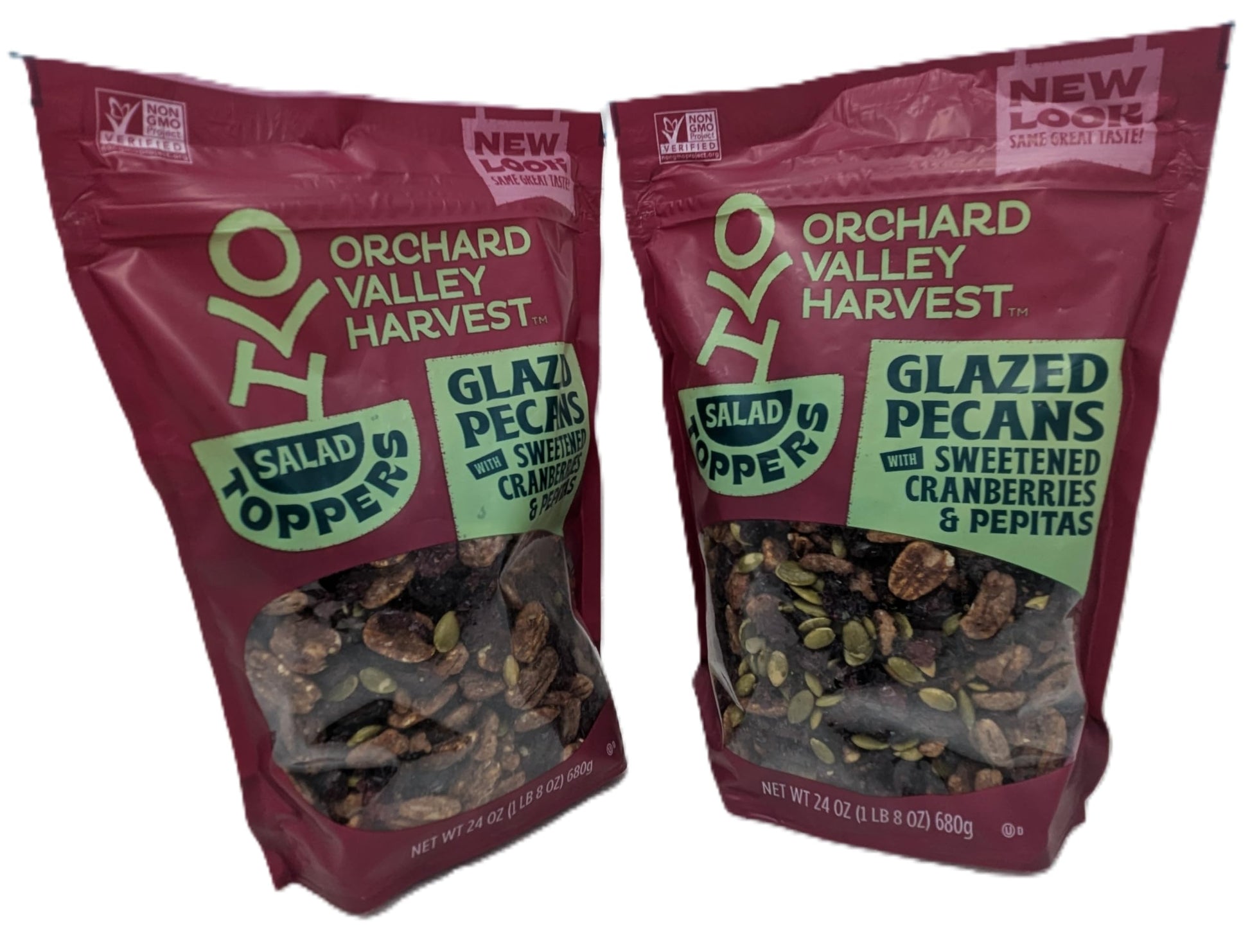 Generic Glazed Pecans Salad Toppers (2-Pack) - 24oz Large Resealable Bags - Non-GMO, No Artificial Ingredients, Perfect for Sala