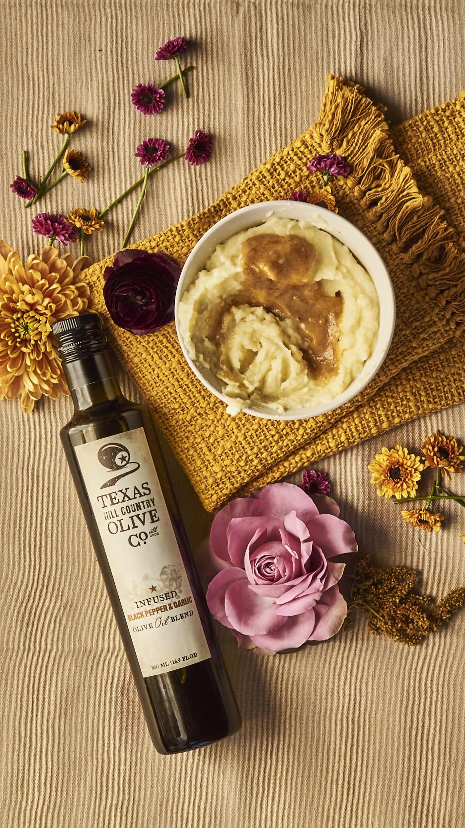Black Pepper Garlic Infused Olive Oil - Cold Pressed Gourmet Evoo Olive Oil - Great For Dressing Dipping Marinade - No Artificia