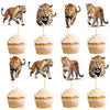 Ercadio 24 Pack Leopard Cupcake Toppers Leopard Cupcake Picks Animal Cupcake Picks Leopard Birthday Cupcake Decorations for Baby