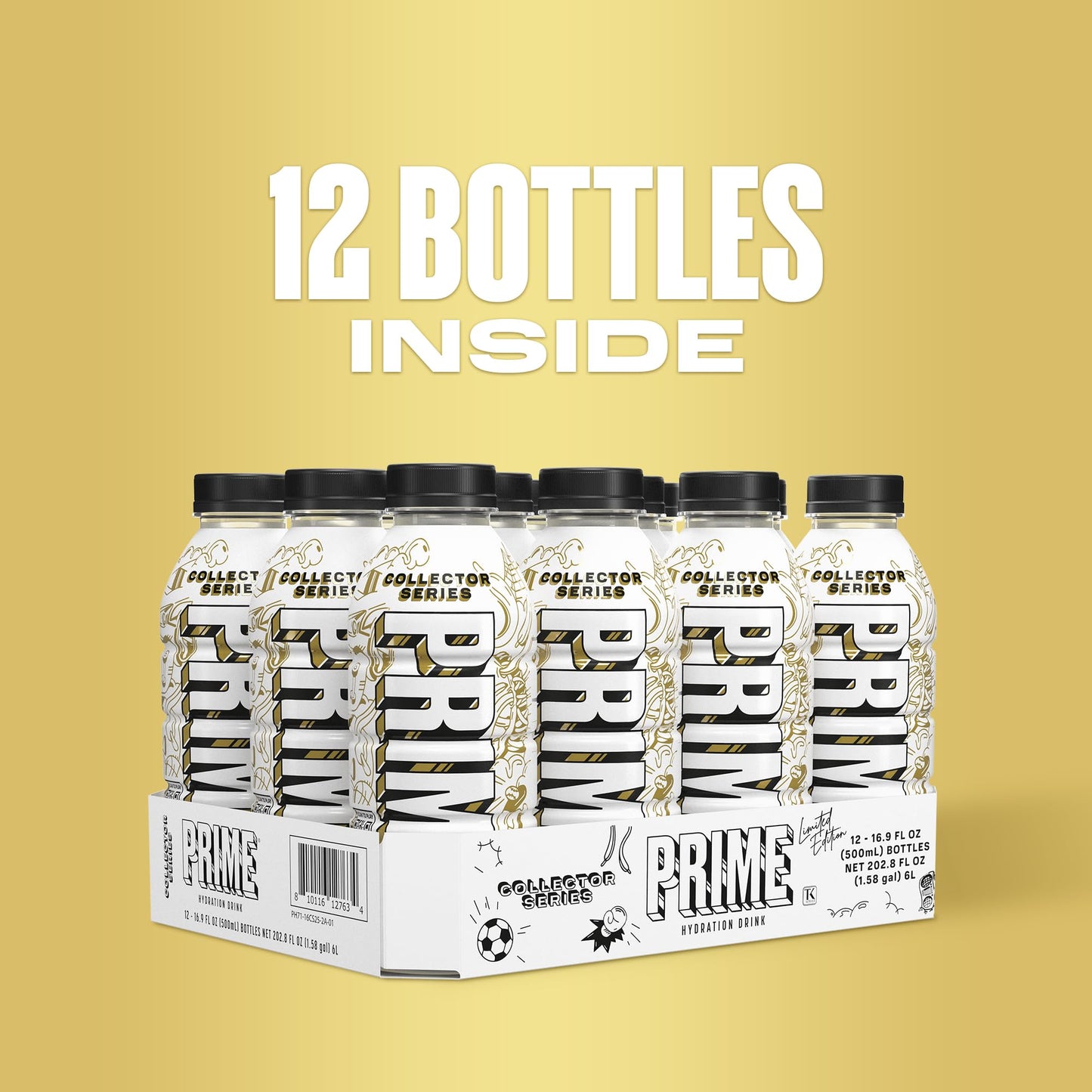 PRIME Hydration Collector Series  Sports Drinks  Electrolyte Enhanced for Replenishing Fluids  250mg BCAAs  B Vitamins  Antioxidants  Low Sugar  16.9 Fl Oz  12 Pack