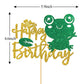 Monmon & Craft Frog Happy Birthday Cake Topper/Baby Shower/Boys Girls 1St Birthday/Rainforest Frog Birthday Party Decorations -