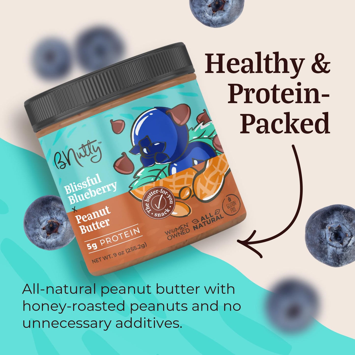Bnutty Gourmet Peanut Butter Variety Pack | Totally Toffee, Blissful Blueberry, Irresistible Pretzel & Simply Salted Caramel | P