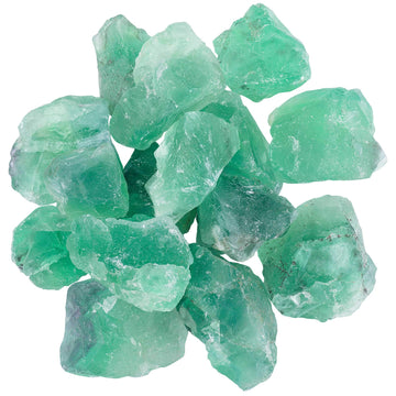 Ufeel 1 Lb Bulk Rough Green Fluorite Crystal For Tumbling, Cabbing, Decoration, Polishing, Wicca & Reiki Healing Crystals - Larg