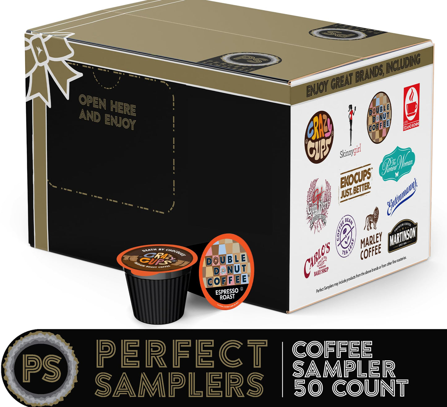 Crazy Cups Coffee Pods Variety Pack, Flavored & Dark Roast, Single Serve for Keurig, 50 Count