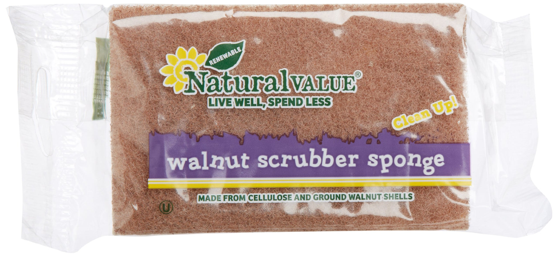 Natural Value Walnut Scrubber Sponge (Pack Of 24)