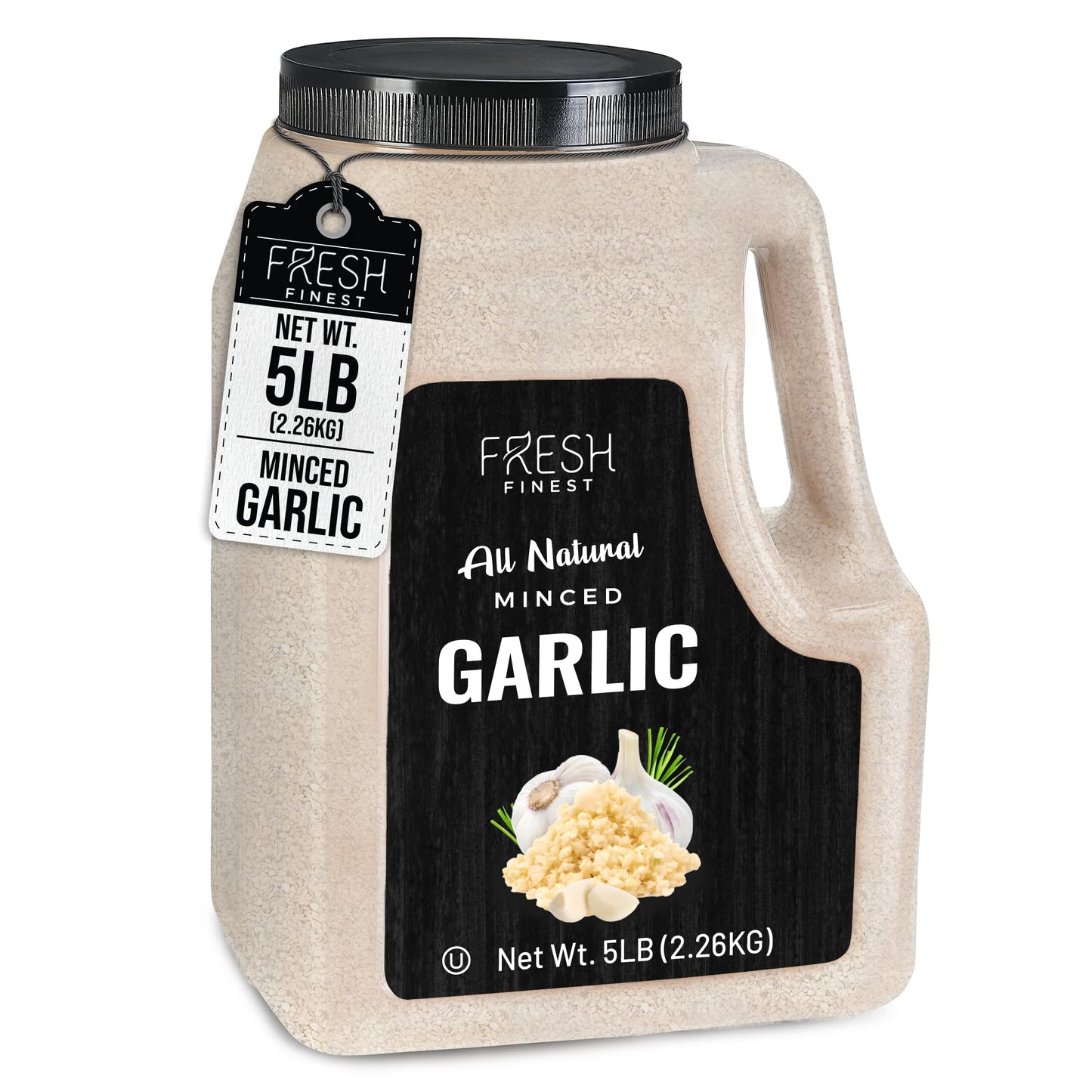 Fresh Finest Minced Garlic - Bulk 5 Lb - Dried Garlic Flakes, Ready-To-Use Seasonings For Cooking - Kosher Certified Dehydrated