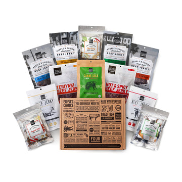 People's Choice Beef Jerky - Jerky Box - One of Everything - Gift for Dad - Protein Snacks Military Care Package - Husband Chris