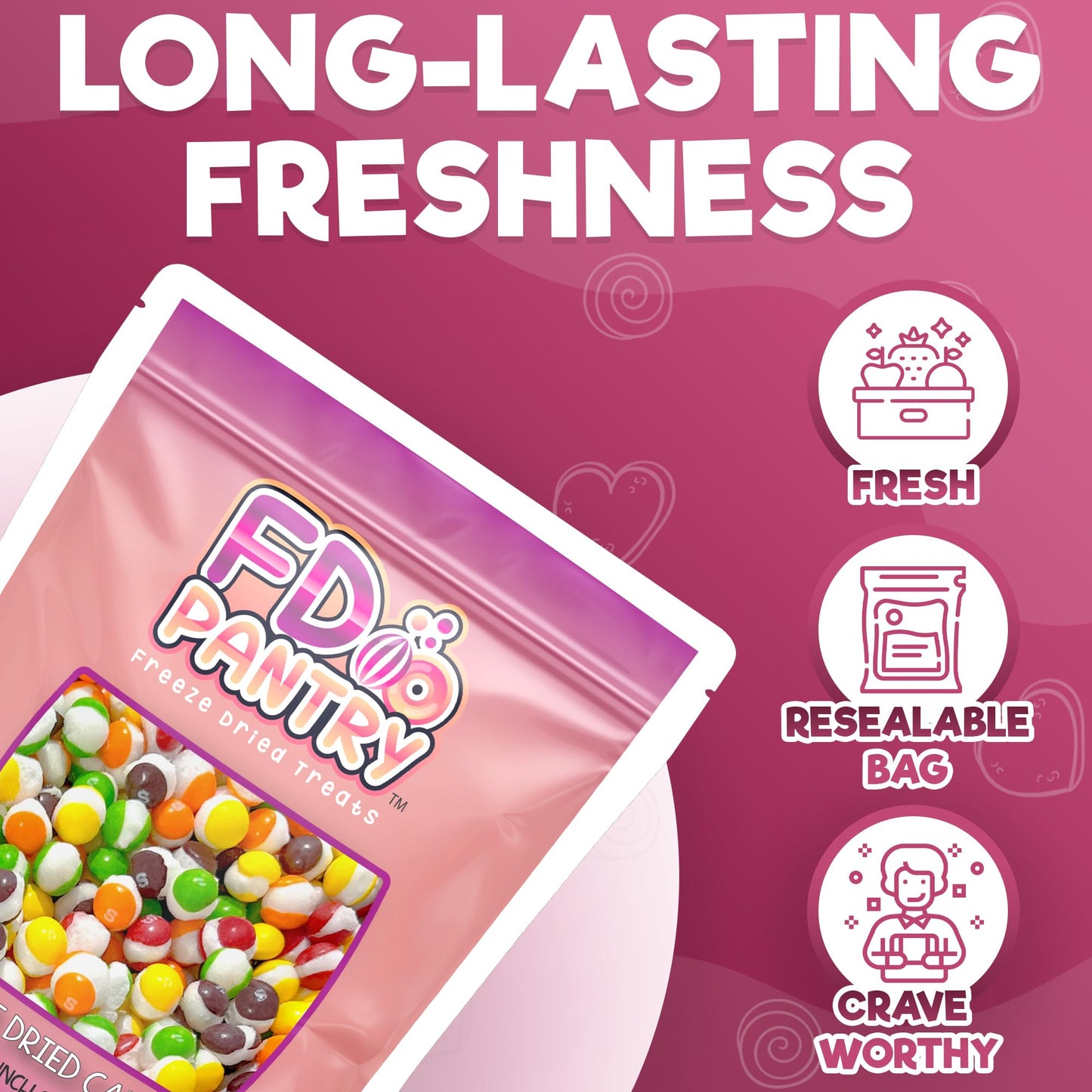 FD Pantry Fruit Crunch Original Rainbow Freeze Dried Candy - Assorted Fruit Flavors, 10 oz Pouch