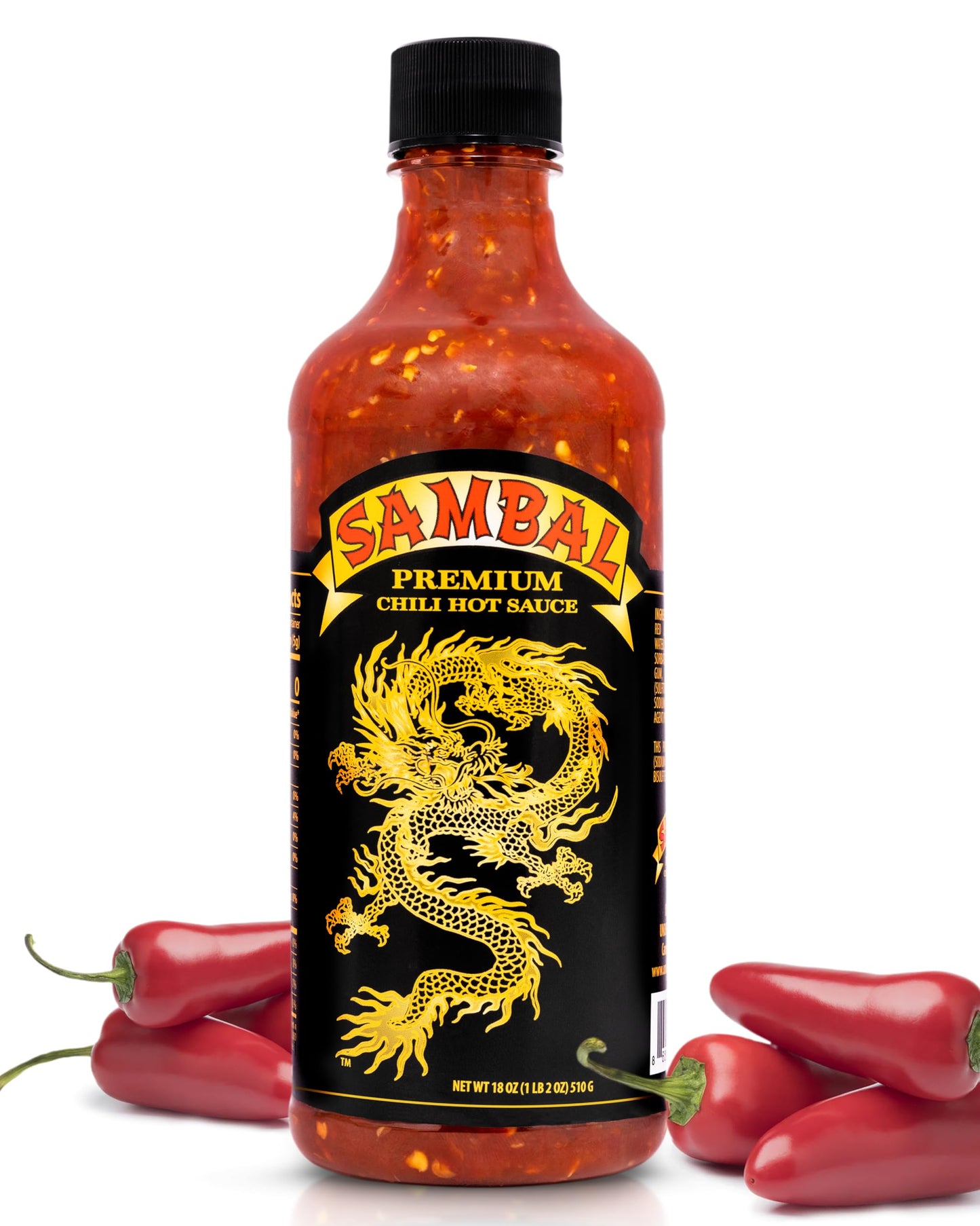 Underwood Ranches Dragon Sambal Sauce - Hot Sauce, 18 oz, 1 Pack