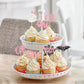 Rssta i Halloween Cupcake Toppers, 30 Pack, Ghost Bat Spider Pumpkin, Paper, Design 13 Pink, Model XM469-pink