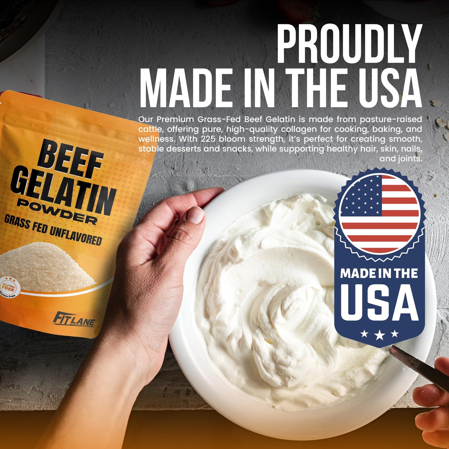 Beef Gelatin Powder 1.25 lbs - Grass-Fed  Unflavored  Non-GMO - enhanced Thickening Agent for Cooking & Baking - Perfect for Gummy Candy  Marshmallows and Sauces.