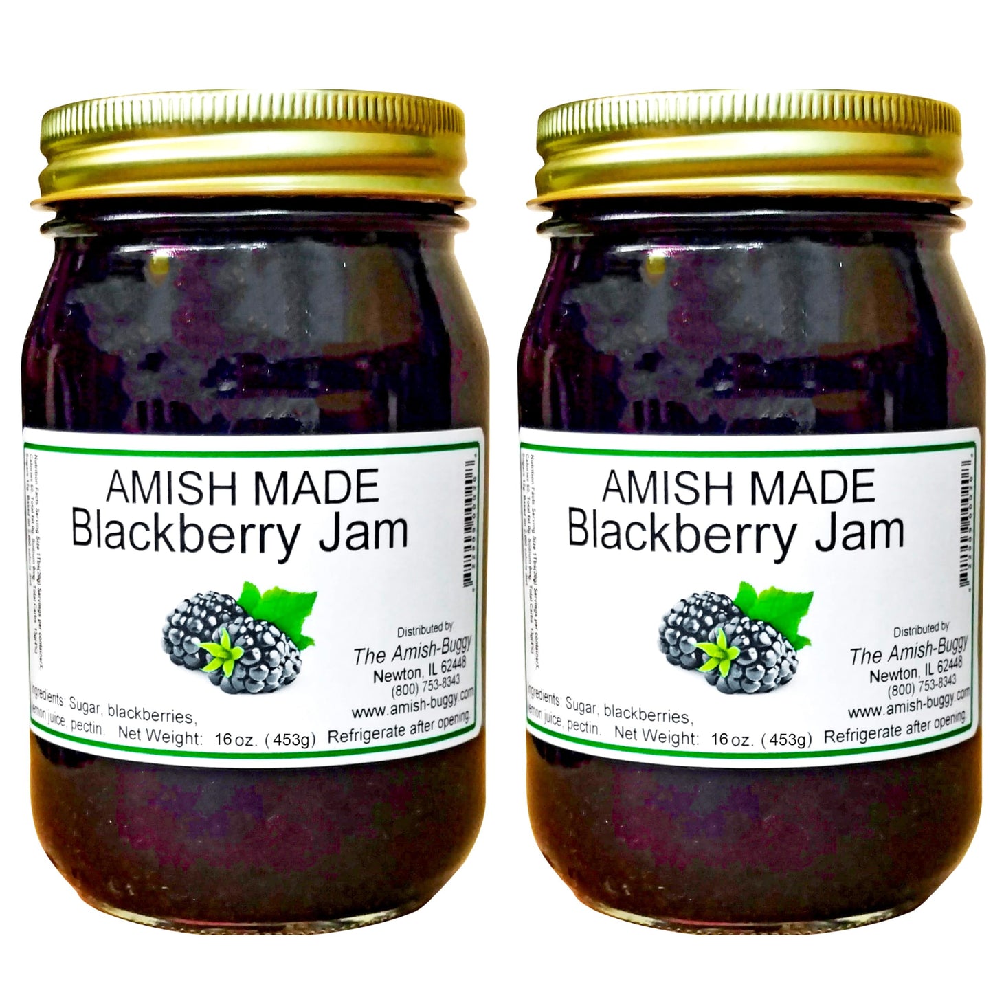 Amish Blackberry Jam - Two 18 Oz Jars