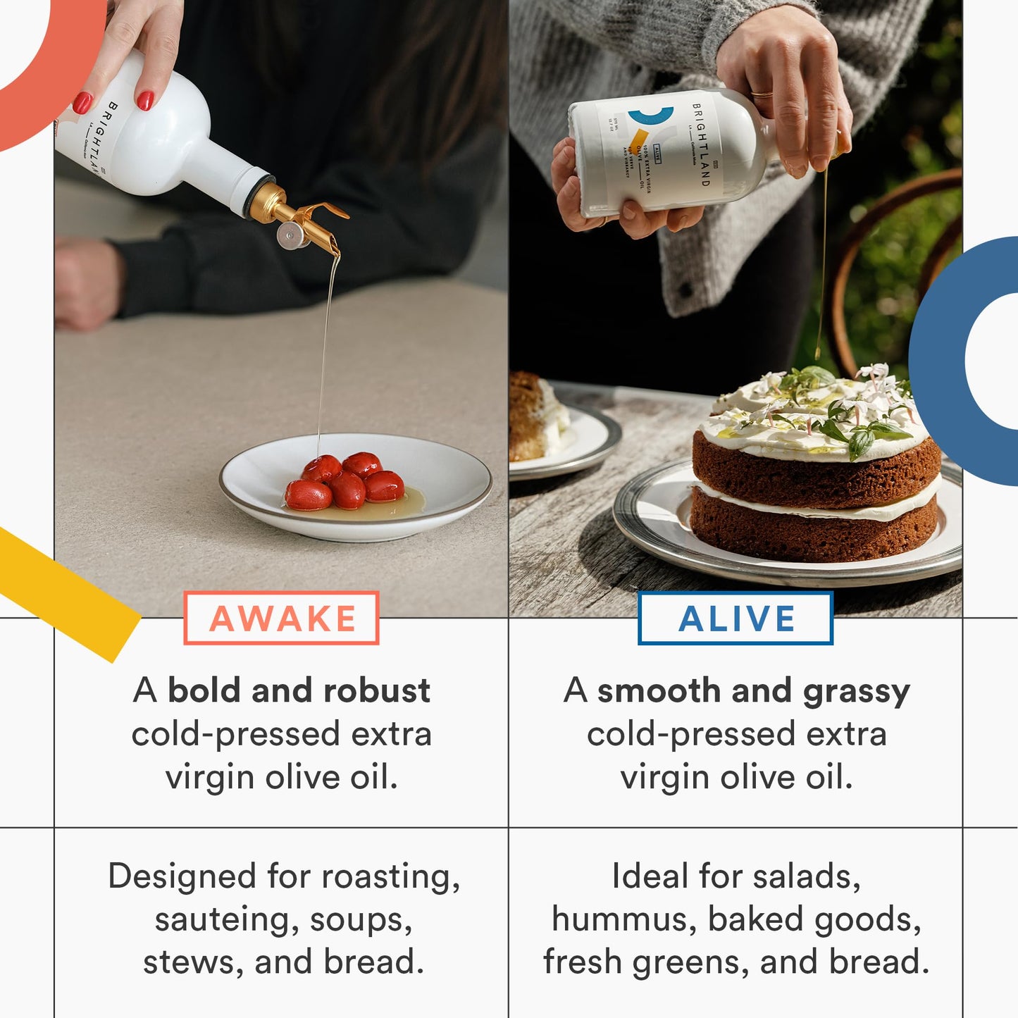 Brightland California Extra Virgin Olive Oils, The Duo - First Cold-Pressed Made With Early-Harvest Olives - Polyphenol Rich & A