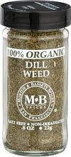 Morton & Bassett Organic Dill Weed, Gluten Free, Non-GMO, 0.8 oz Jar