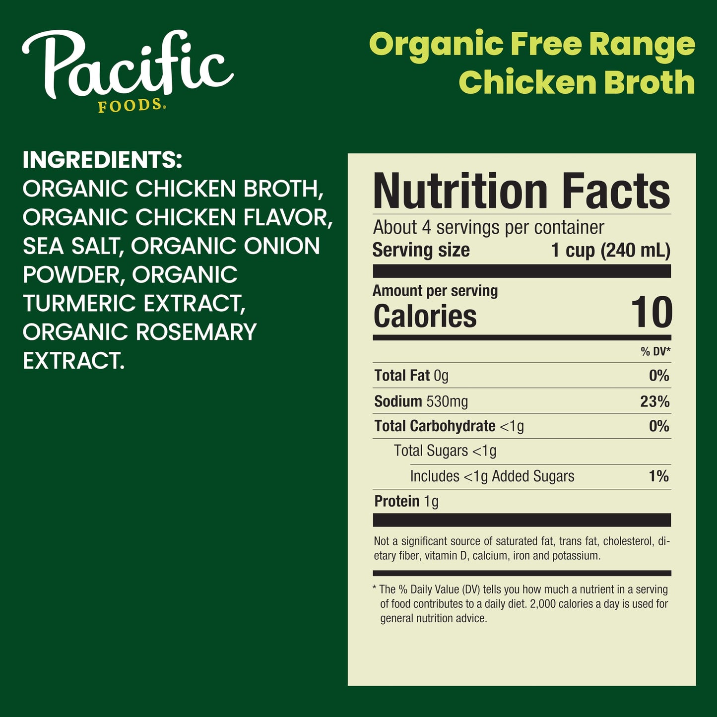 Pacific Foods Organic Free Range Chicken Broth, 32 Oz Carton (Case Of 12) (Packaging May Vary)
