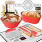 Sourdough Starter Kit with Jar - Complete Sourdough Bread Baking Supplies for Beginners, Includes 2 Silicone Proofing Baskets Ba