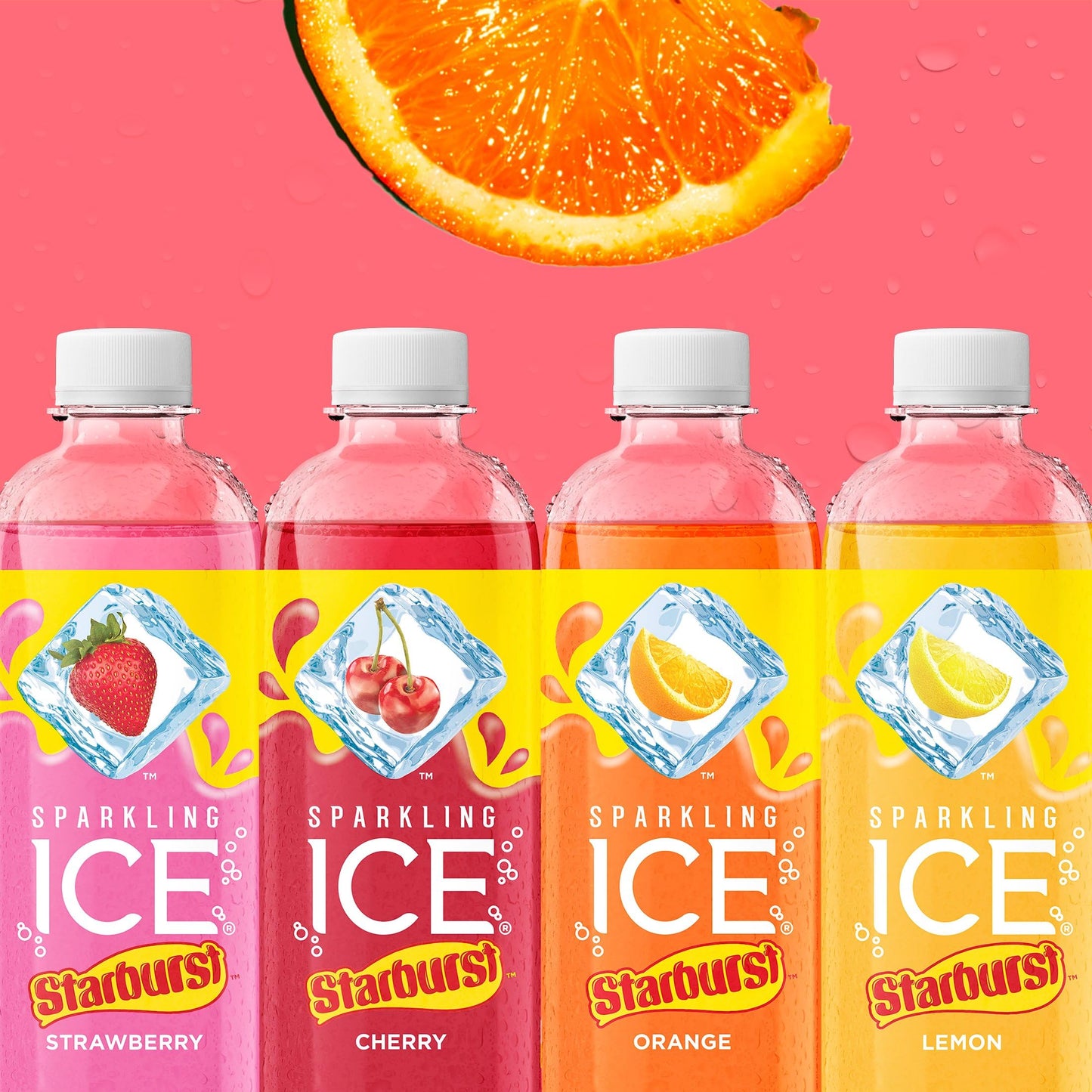 Sparkling Ice Starburst Orange, Zero Sugar Flavored Sparkling Water, With Vitamins And Antioxidants, Low Calorie Beverage, 17 Fl Oz Bottles (Pack Of 12)