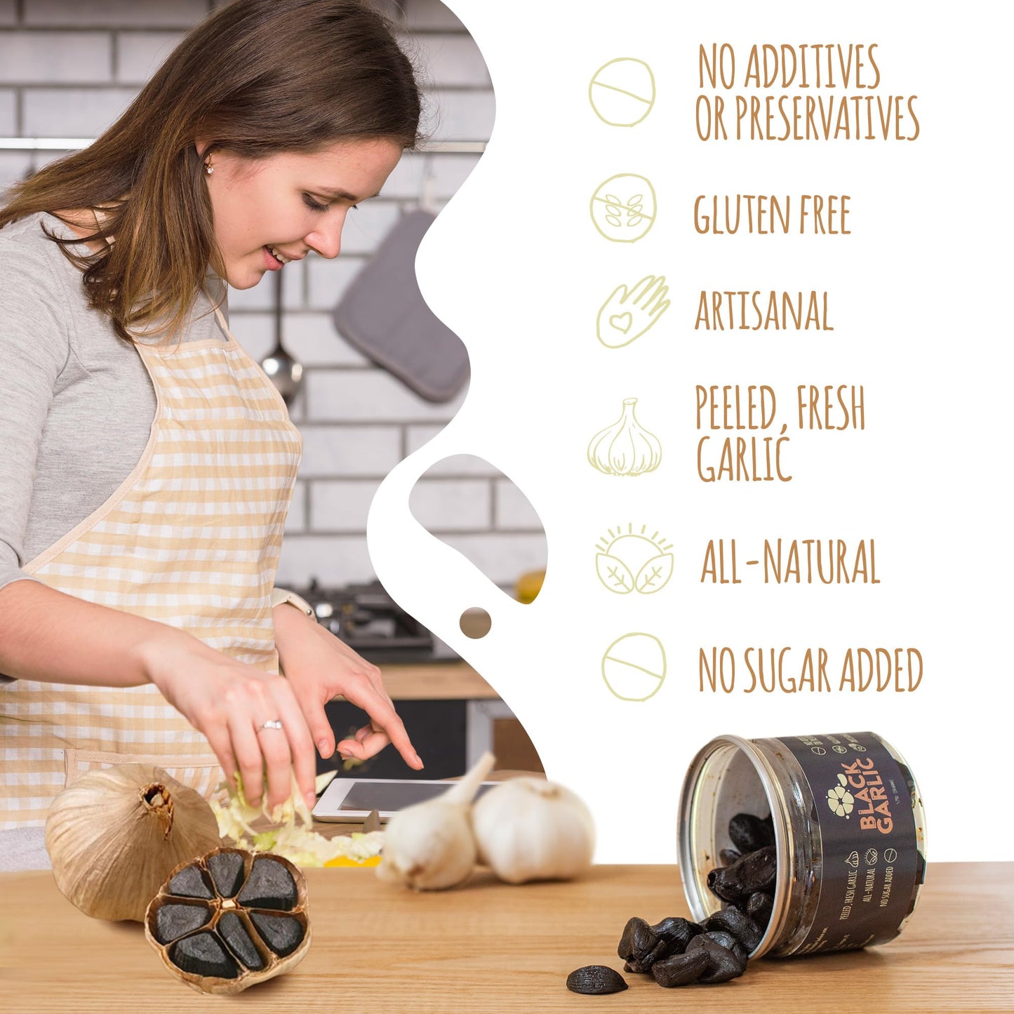 Black Garlic Cloves By Florida Pure Peeled, Ready To Eat, Elevates Salads, Gourmet Dishes, And Spreads, Fermented For Rich Umami