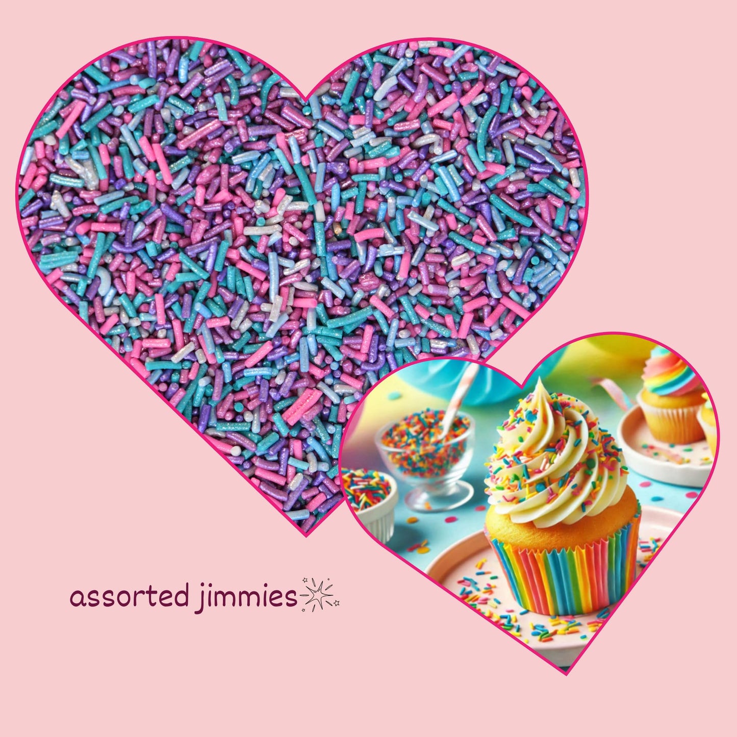 Confect Rainbow Sprinkles (Confetti Explosion)- Edible Multicolor Baking Toppings-Custom Blend Jimmies For Cake, Cupcake & Cooki