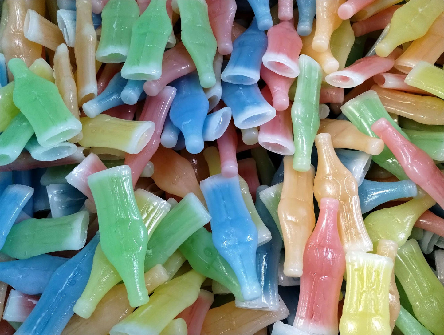 Wax Bottles - Nostalgic Retro Assorted Fruity Liquid Inside Chewy Wax Bottles 1 lb in a Resealable Bag