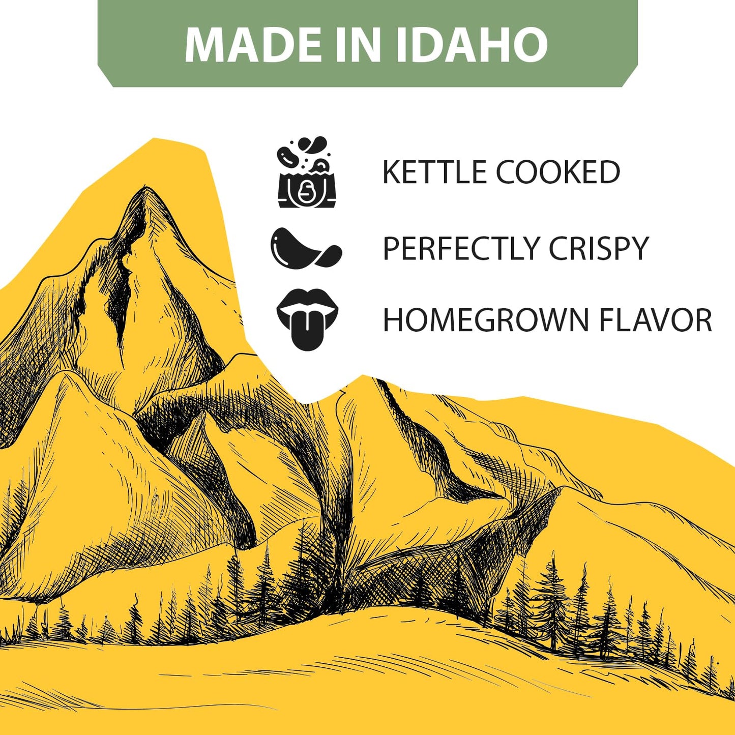 Teton Valley Brands Kettle Cooked Jalapeno Potato Chips - Non-GMO - 7 Oz (Pack of 6)