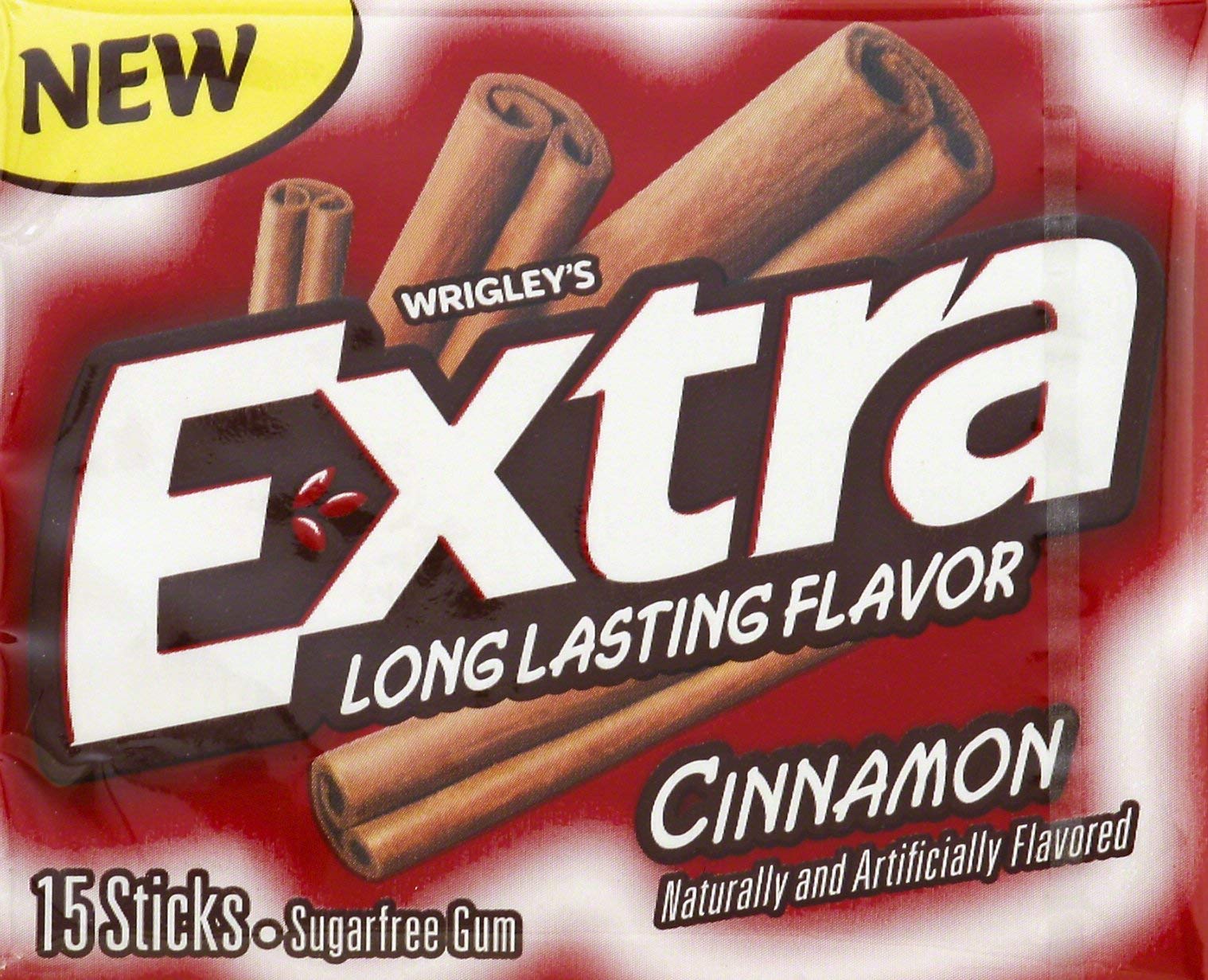 Extra Cinnamon Sugarfree Gum, Single Pack, 15Count