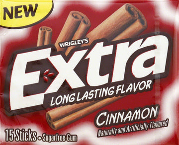 Extra Cinnamon Sugarfree Gum, Single Pack, 15Count