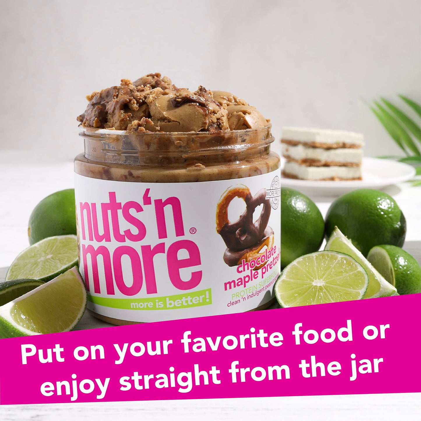 Nuts N More Chocolate Maple Pretzel Peanut Butter Spread, Added Protein All Natural Snack, Low Carb, Low Sugar, Non-Gmo, High Pr