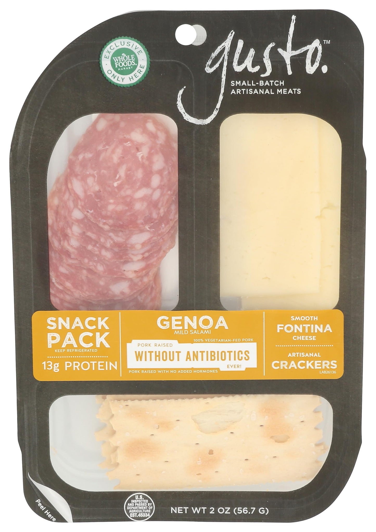 GUSTO Genoa Salami Fontina Cracker Snack, 2 OZ