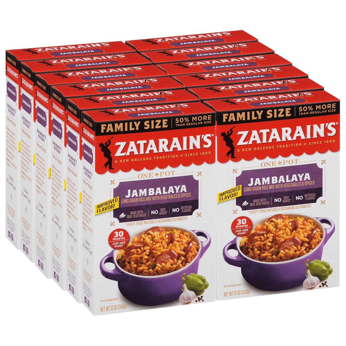 Zatarains Family Size Jambalaya, 12 oz (Pack of 12)