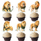 Gyufise 36Pcs Lion Animal Cupcake Toppers & Picks - Lion Birthday Decorations for Baby Shower & Animal Theme Party Cake Decor Su