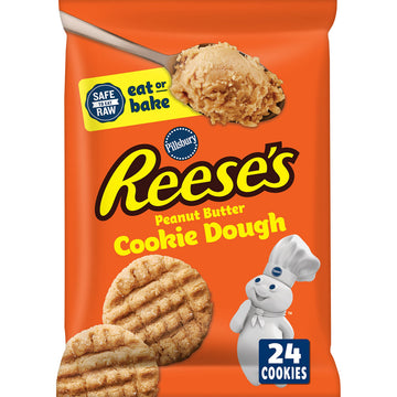 Pillsbury Ready to Bake Cookie Dough, REESES Peanut Butter, Makes 24 Cookies, 16 oz