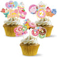 48Pcs Donut Party Decorations Two Sweet Birthday Cupcake Toppers, Donut Grow Up Theme Donut 2Nd Birthday Cake Topper Supplies Fo