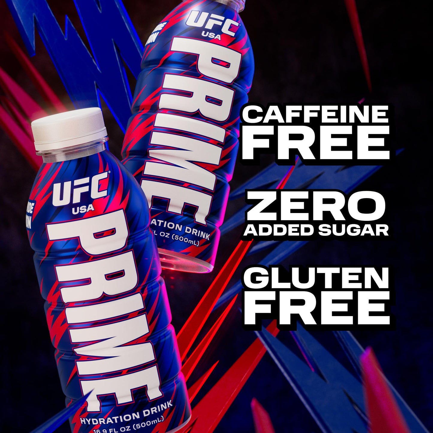 PRIME Hydration UFC  Sports Drinks  Electrolyte Enhanced for Replenishing Fluids  250mg BCAAs  B Vitamins  Antioxidants  Low Sugar  16.9 Fl Oz  12 Pack