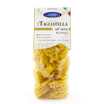 Giusto Sapore Classic Tagliatelle All'Uovo Italian Egg Pasta Nest - 340G - Premium Bronze Drawn Durum Wheat Semolina Gourmet Pasta Noodles - Imported From Italy And Family Owned (Tagliatella, 1 Pack)