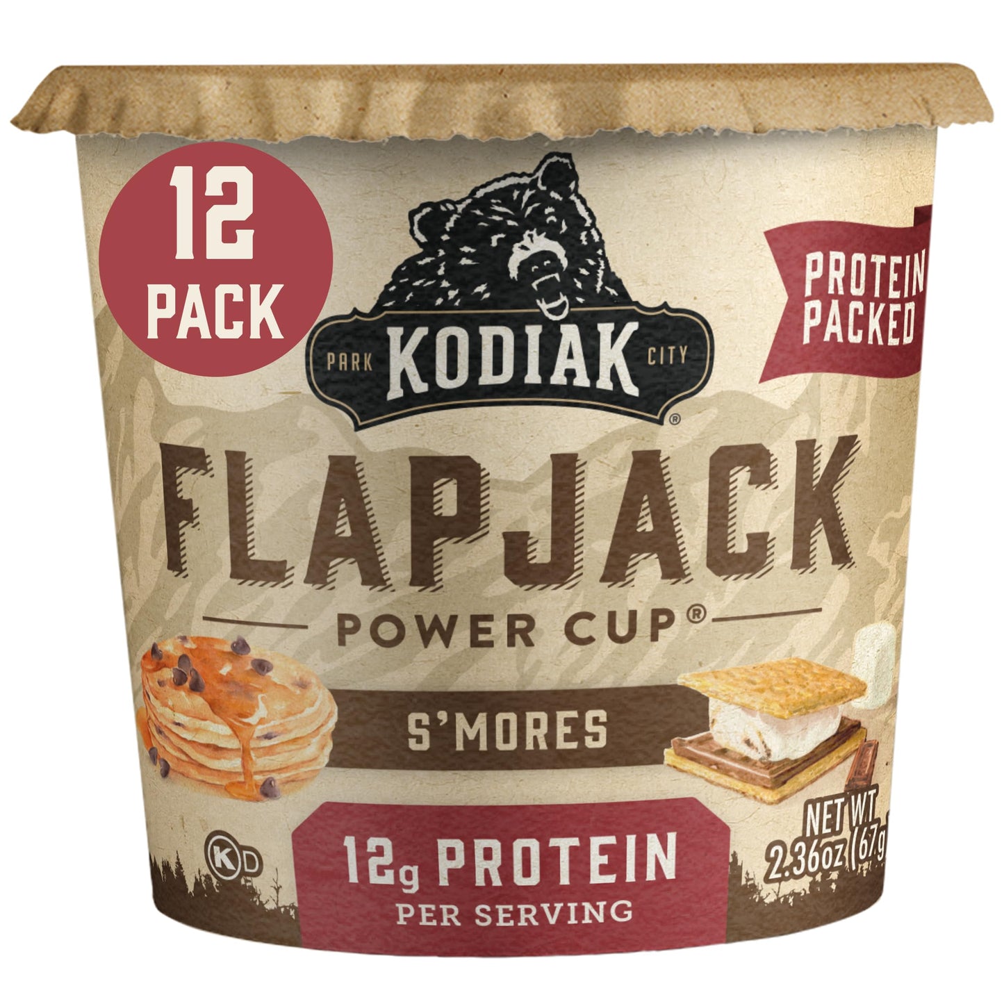 Kodiak Cakes Pancake On the Go, S mores, 2.36 oz (Pack of 12)