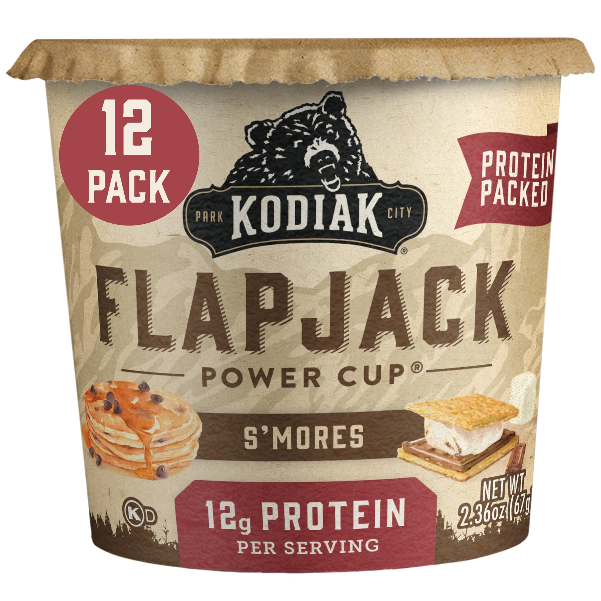 Kodiak Cakes Pancake On the Go, S mores, 2.36 oz (Pack of 12)