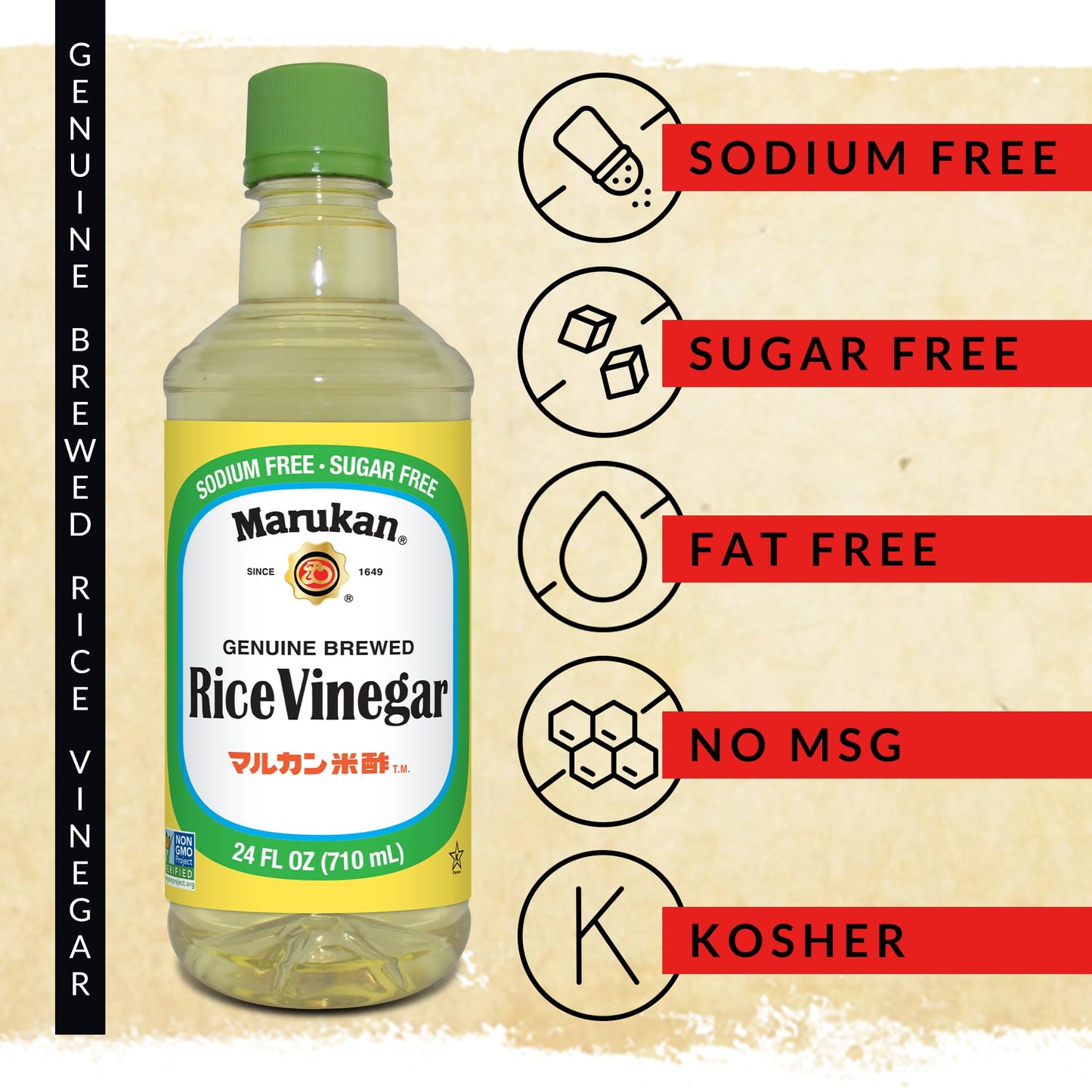 Marukan Rice Vinegar, Unseasoned, 128 Fl Oz (1 Gallon) for Cooking and Flavor Enhancement