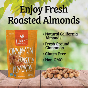 Almond Brothers Roasted Almonds - Hand Crafted Cinnamon Glazed, Gluten-Free, Non-GMO, 5oz (3 Pack)